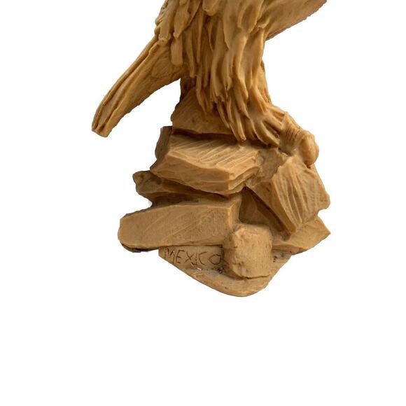 Vintage Eagle Sculpture Statue 12”H 13” Wing Span Red Eyes Soaring Mexico - Picture 6 of 16
